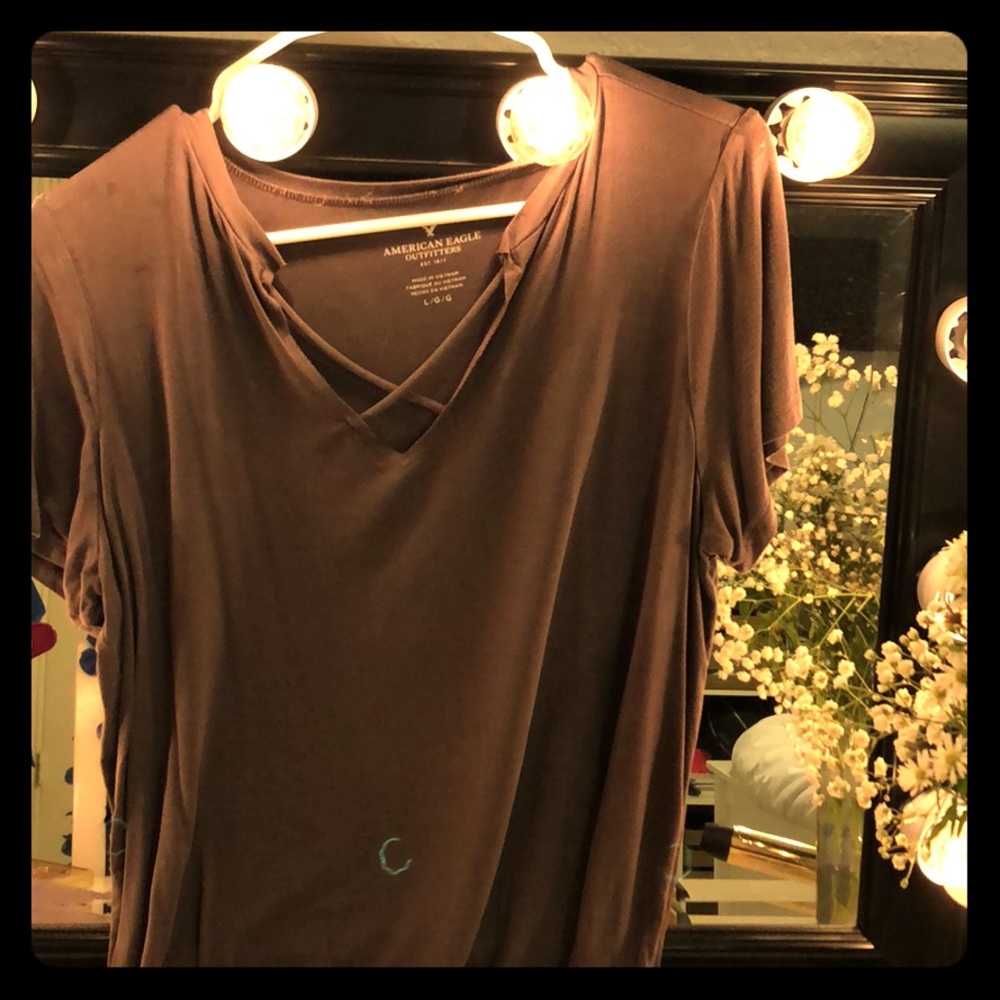 Cross v neck flowy top